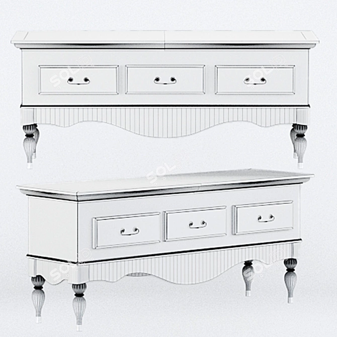 Victorian Style Media Console, Timberika 3D model image 5