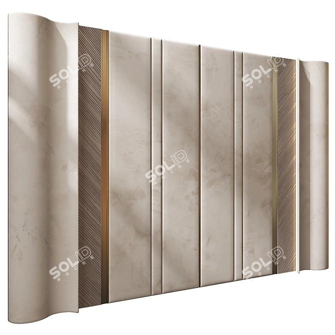 Modern 3D Wall Panel Decor 3D model image 2