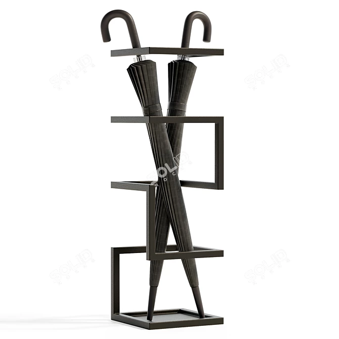 Metal Umbrella Stand Holder Organizer 3D model image 1