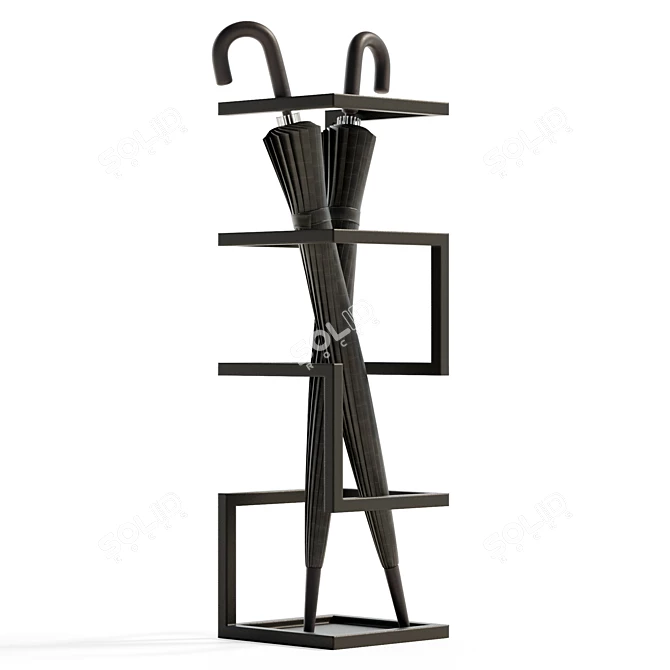 Metal Umbrella Stand Holder Organizer 3D model image 4