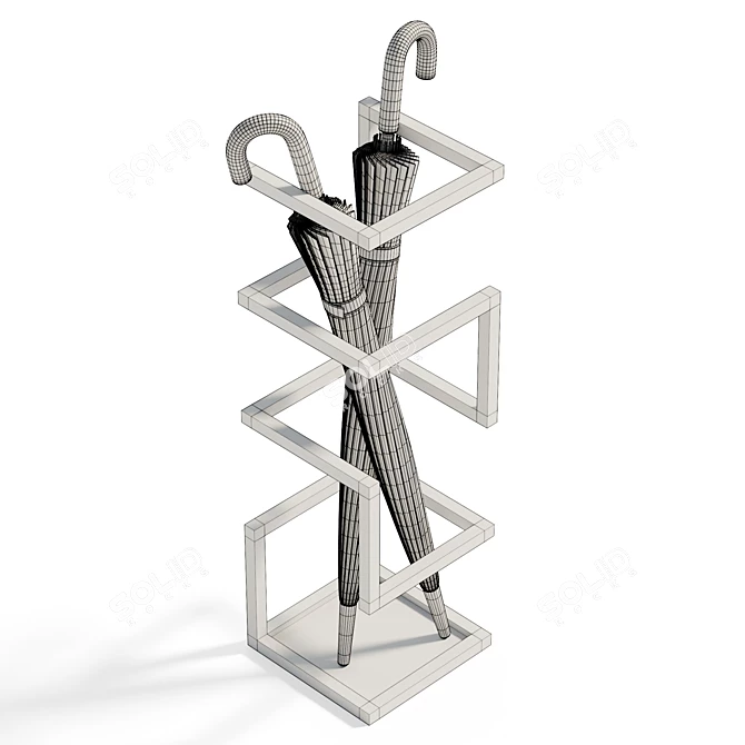 Metal Umbrella Stand Holder Organizer 3D model image 6