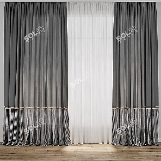 Premium Curtain Model Collection 3D model image 1