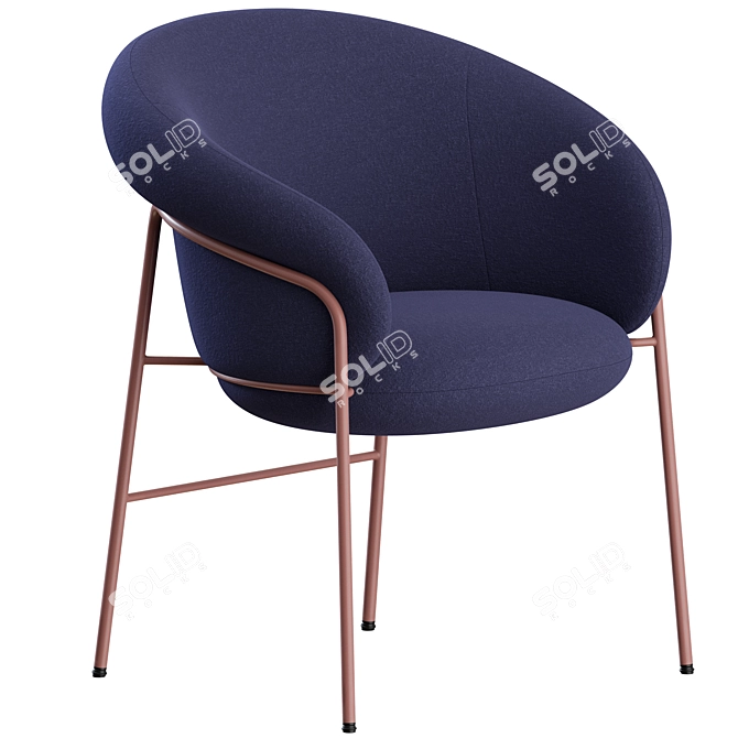 Modern Metal Ginger Chairs Set 3D model image 4