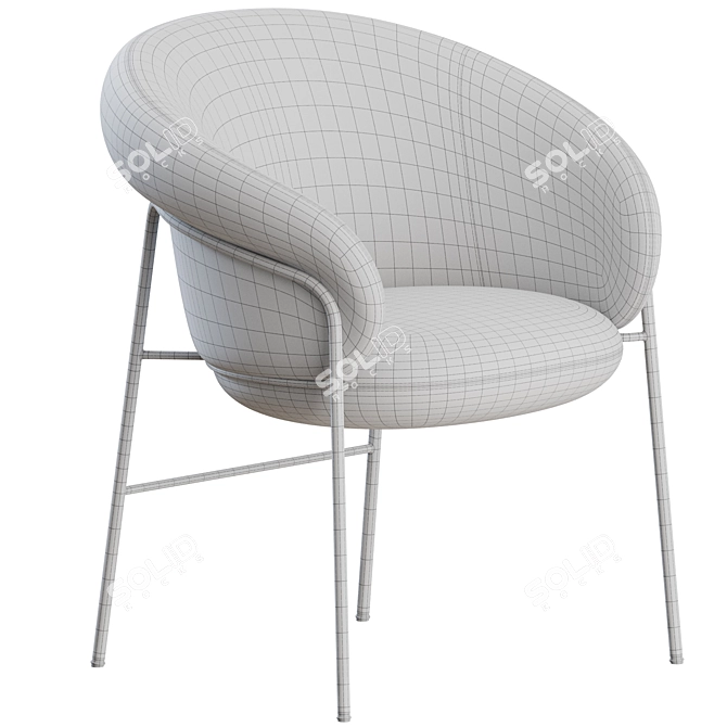 Modern Metal Ginger Chairs Set 3D model image 6