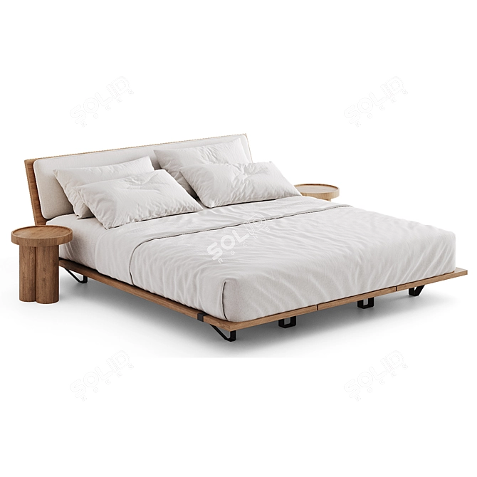 Modern Wood Bed Frame - Corona 3D model image 2