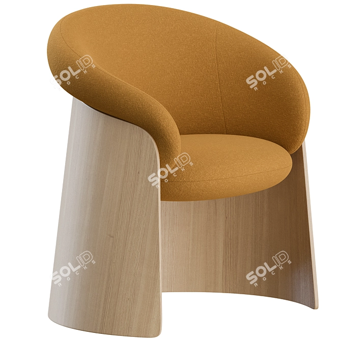 Modern Wood Ginger Chairs Set 3D model image 1