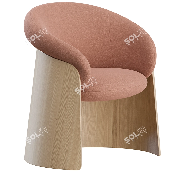 Modern Wood Ginger Chairs Set 3D model image 2