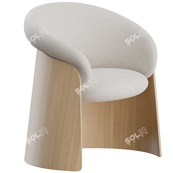 Modern Wood Ginger Chairs Set 3D model image 4