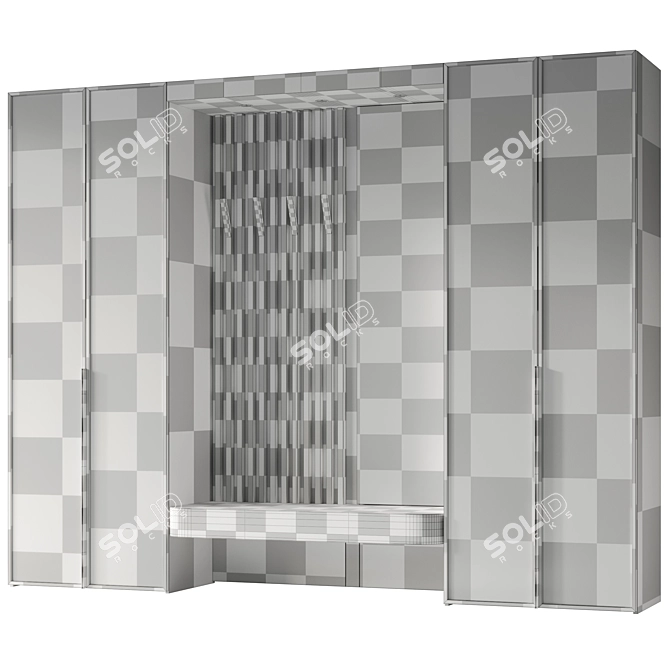 Entryway Furniture Composition: Beige Wood-led 3D model image 5