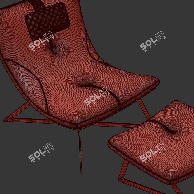 Elegant Scarlett Armchair in Vray 3D model image 3