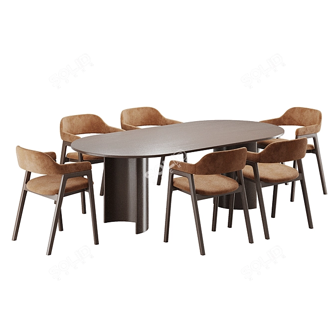 Modern Dining Table and Chairs 3D model image 2