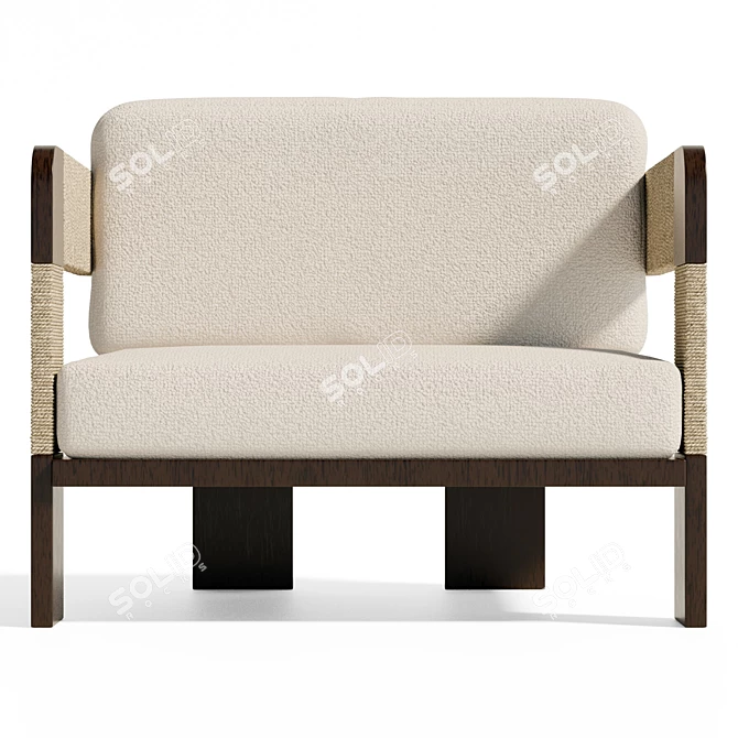 Modern UV-Wrapped Lounge Chair 3D model image 2