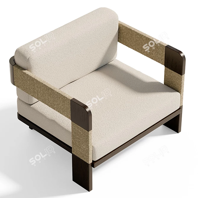 Modern UV-Wrapped Lounge Chair 3D model image 5