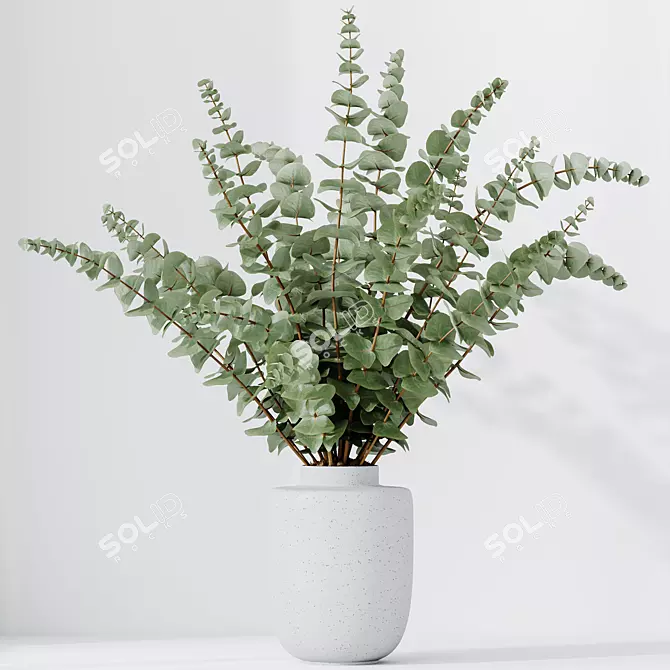 Eucalyptus Foliage Decor Set 3D model image 4