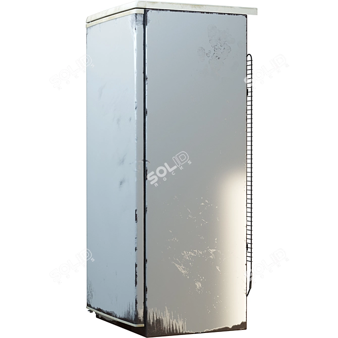 Retro Vintage Fridge: Detailed 3D 3D model image 4