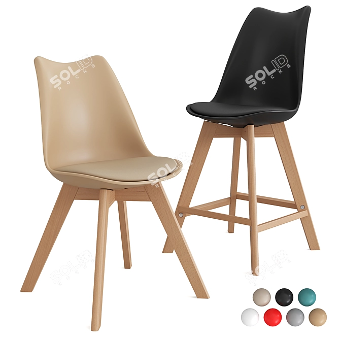 Fran-4 Chair Set, Divan.ru 3D model image 1