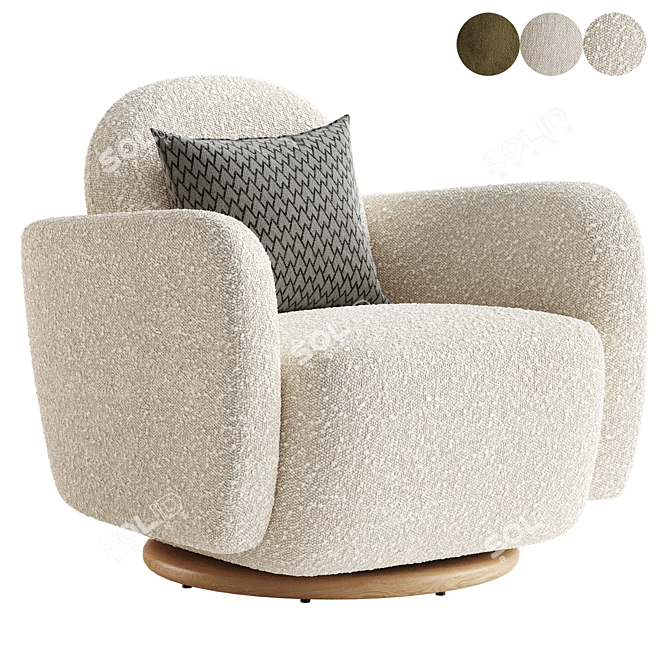 Modern Enya Swivel Chair 3D model image 1