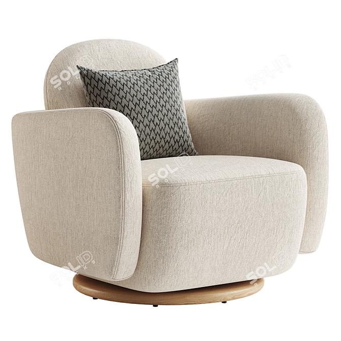 Modern Enya Swivel Chair 3D model image 4