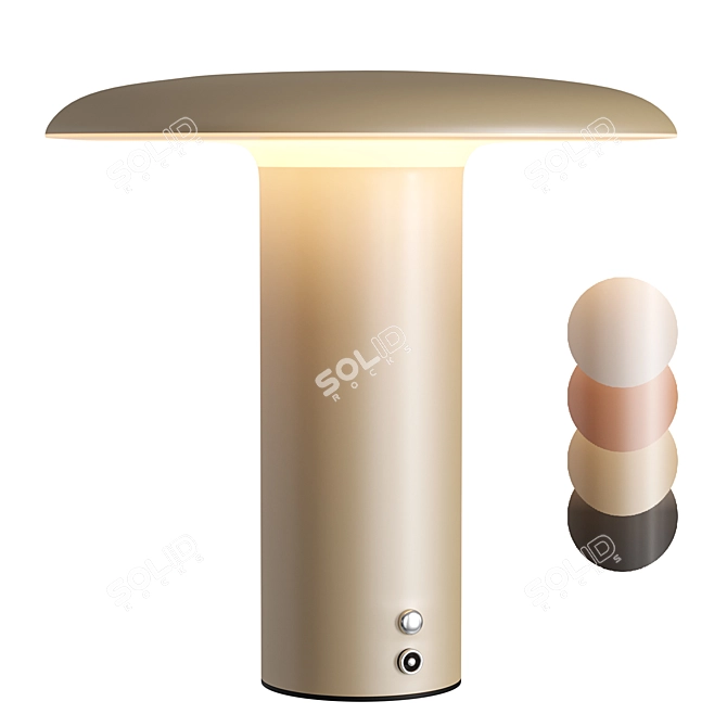 Modern Portable Battery Operated Lamp 3D model image 2