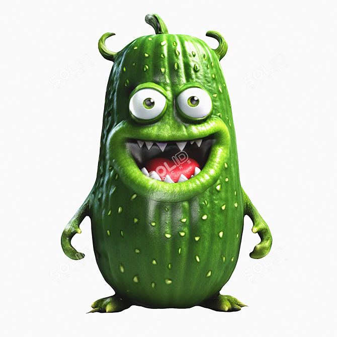 Cute Monster Cucumber Figures 3D model image 2