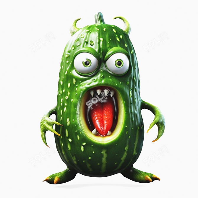 Cute Monster Cucumber Figures 3D model image 4