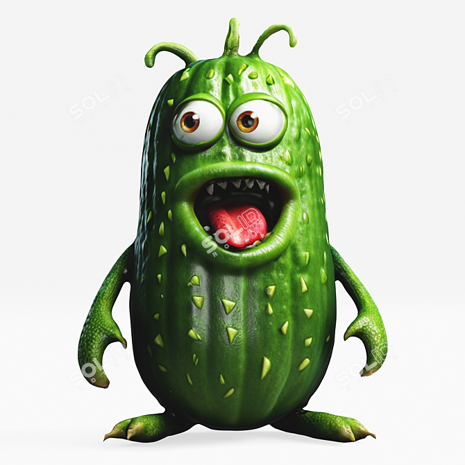 Cute Monster Cucumber Figures 3D model image 5