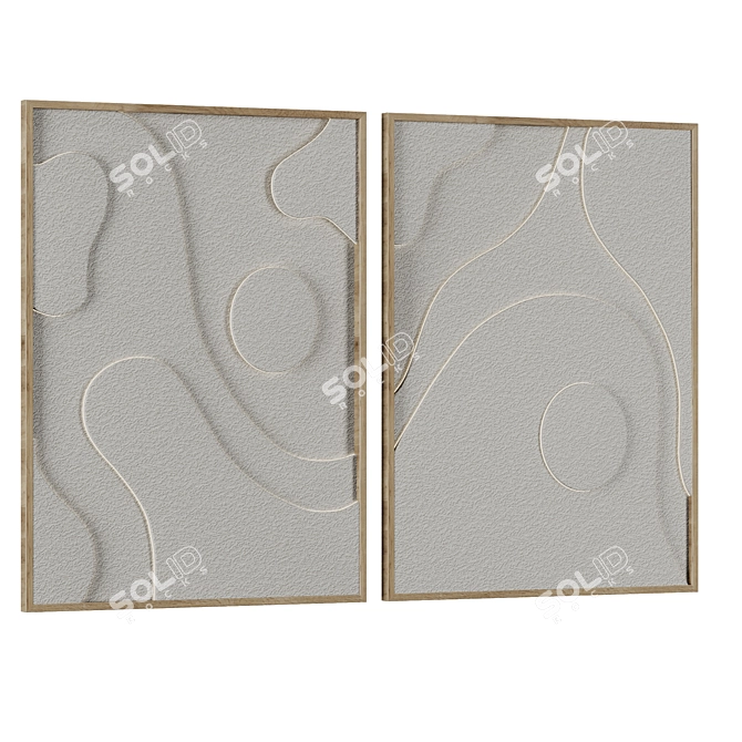 Modern Frame Artwork Display Stand 3D model image 5