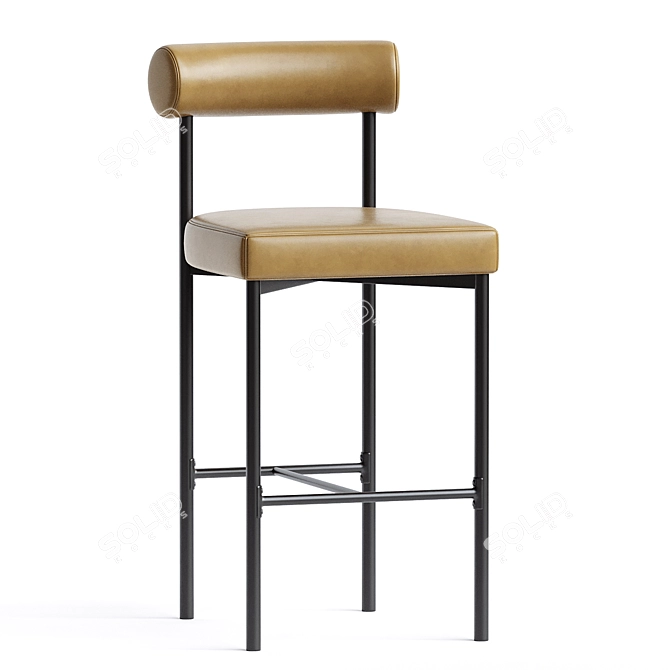 Industrial Style Counter Stool 3D model image 1