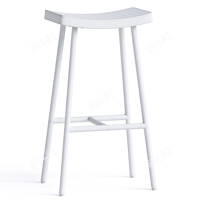 Sleek Industrial Allcot Counter Stool 3D model image 4