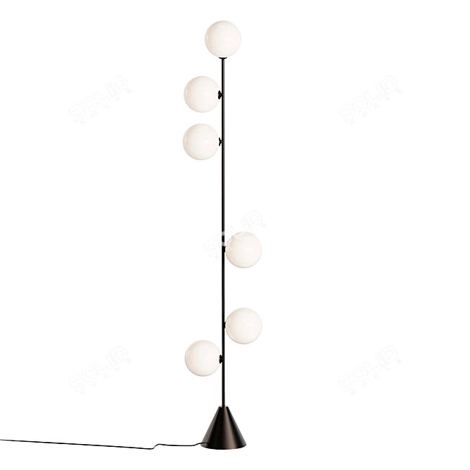 Elegant Vertical Globe Floor Lamp 3D model image 2