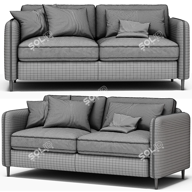 Modern 2-Seater Sofa Bed Lomeo 3D model image 5