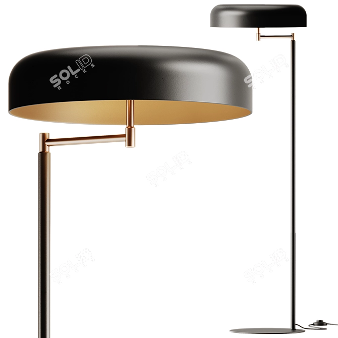 Robin Rea Adjustable Metal Floor Lamp 3D model image 1