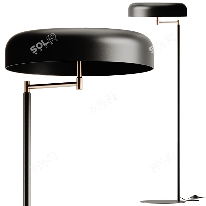 Robin Rea Adjustable Metal Floor Lamp 3D model image 3