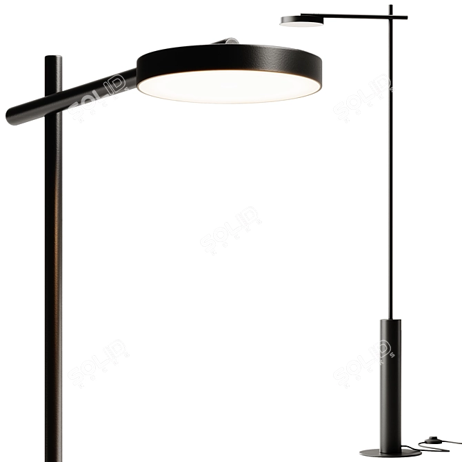 Modern Adjustable Metal Floor Lamp 3D model image 1