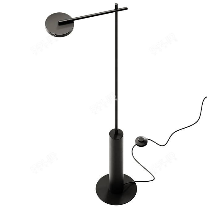 Modern Adjustable Metal Floor Lamp 3D model image 2