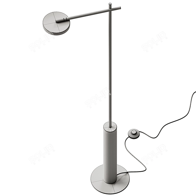 Modern Adjustable Metal Floor Lamp 3D model image 3