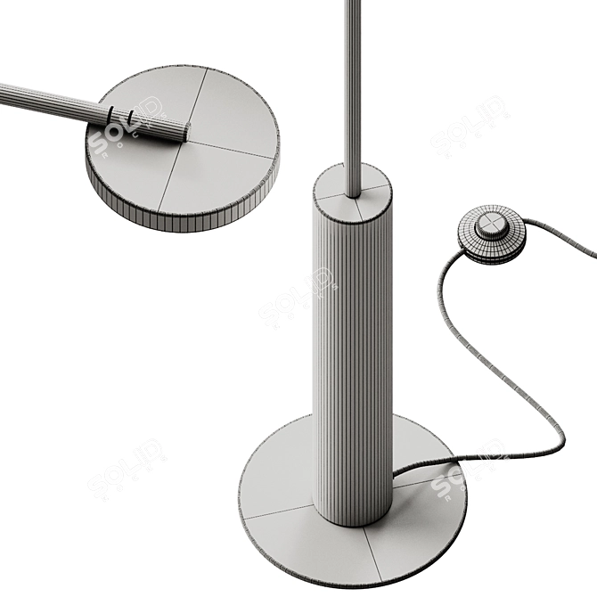 Modern Adjustable Metal Floor Lamp 3D model image 4