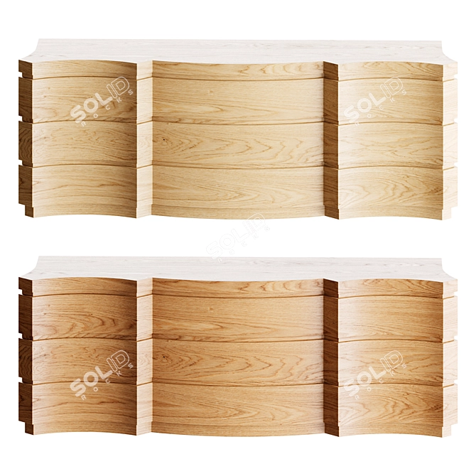 Luxury Agrippa Nightstand Cabinet 3D model image 1