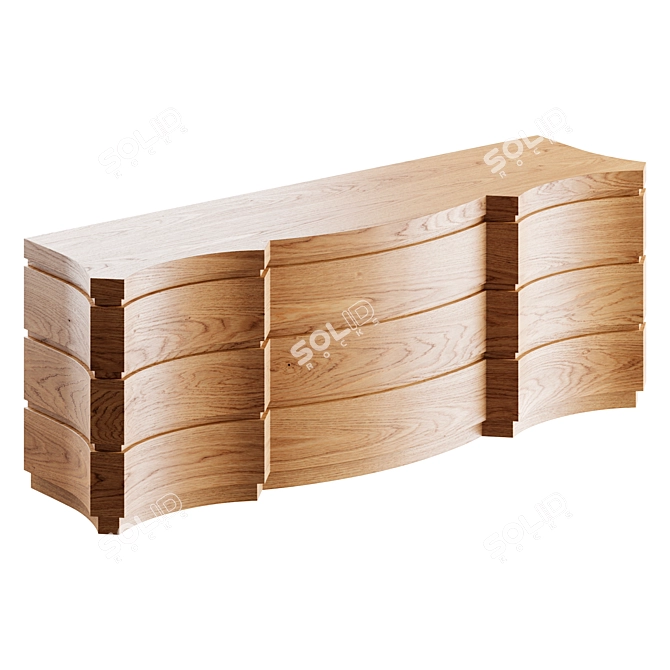 Luxury Agrippa Nightstand Cabinet 3D model image 2