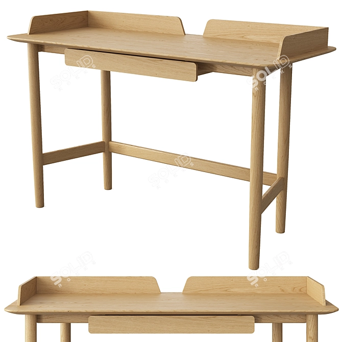 Modern Wooden Table Lightwood MARUNI 3D model image 1