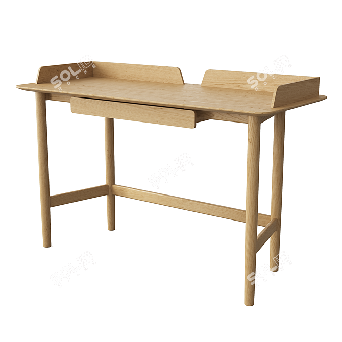 Modern Wooden Table Lightwood MARUNI 3D model image 2