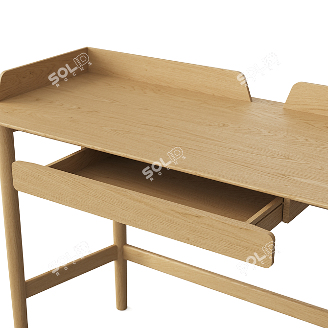 Modern Wooden Table Lightwood MARUNI 3D model image 4