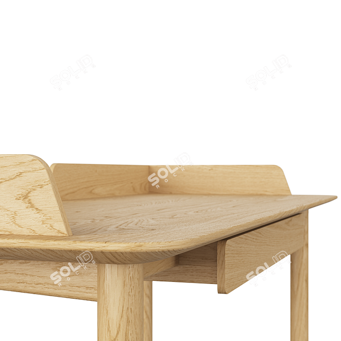 Modern Wooden Table Lightwood MARUNI 3D model image 5