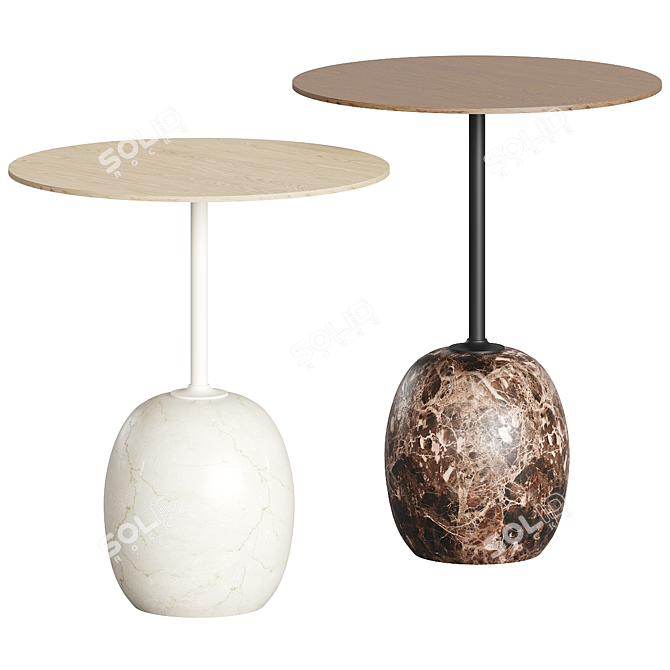 Sculptural Marble Lounge Table 3D model image 1