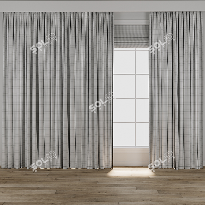 Vintage Curtain 3D Model Kit 3D model image 3