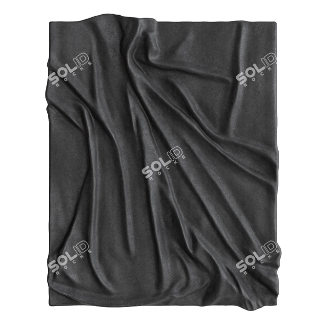 Elegant Drapery Wall Art Panel 3D model image 6