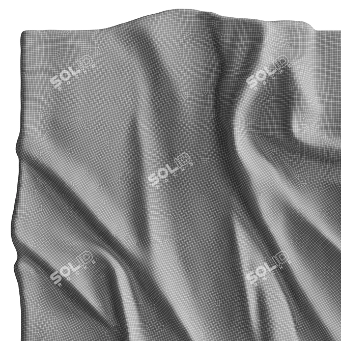 Elegant Drapery Wall Art Panel 3D model image 7