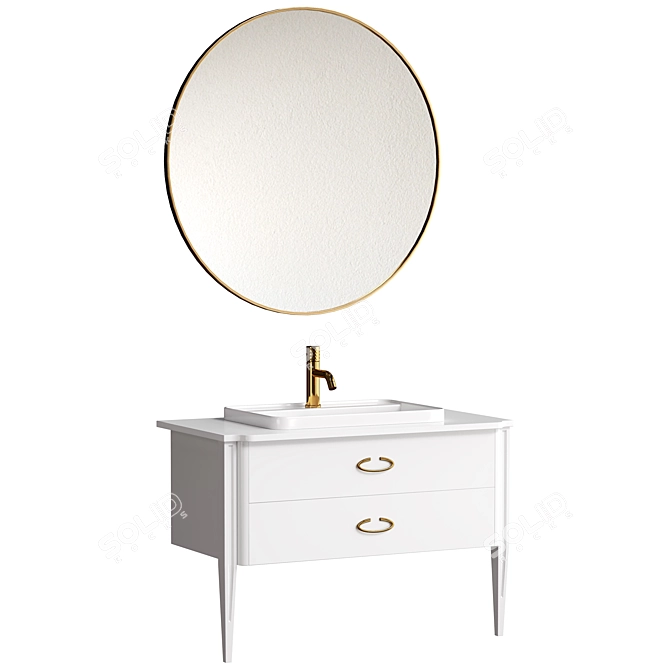 STWORKI Luna 100 White Vanity 3D model image 1