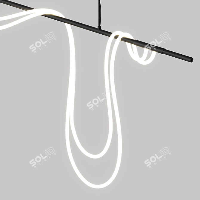 Modern Linear LED Tube Chandelier 3D model image 24