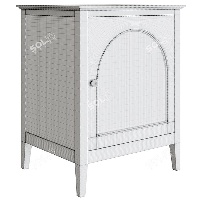 Yeerole Glass Bedside Table 3D model image 2